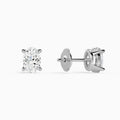 Oval Solitaire 4-Prong Diamond Stud Earrings