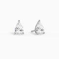 Pear Solitaire 3-Prong Diamond Stud Earrings