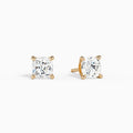 Cushion Solitaire 4-Prong Diamond Stud Earrings