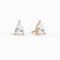 Pear Solitaire 3-Prong Diamond Stud Earrings