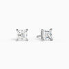 Asscher Solitaire 4-Prong Diamond Stud Earrings