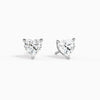 Heart Solitaire 4-Prong Diamond Stud Earrings