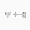 Heart Solitaire 4-Prong Diamond Stud Earrings