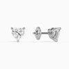 Heart Solitaire 4-Prong Diamond Stud Earrings