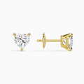 Heart Solitaire 3-Prong Diamond Stud Earrings