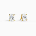 Oval Solitaire 4-Prong Diamond Stud Earrings