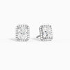 Radiant Halo Diamond Stud Earrings