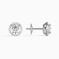 Round Halo Diamond Stud Earrings