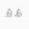 Pear Halo Diamond Stud Earrings