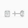 Radiant Halo Diamond Stud Earrings