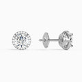 Round Halo Diamond Stud Earrings