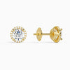 Round Halo Diamond Stud Earrings