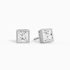 Princess Bezel Solitaire Diamond Stud Earrings