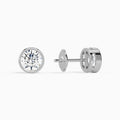 Round Bezel Solitaire Diamond Stud Earrings