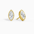 Marquise Bezel Solitaire Diamond Stud Earrings