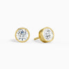 Round Bezel Solitaire Diamond Stud Earrings