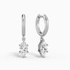 Marquise Solitaire Drop Huggie Hoop Earrings