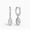 Marquise Bezel Drop Huggie Hoop Earrings