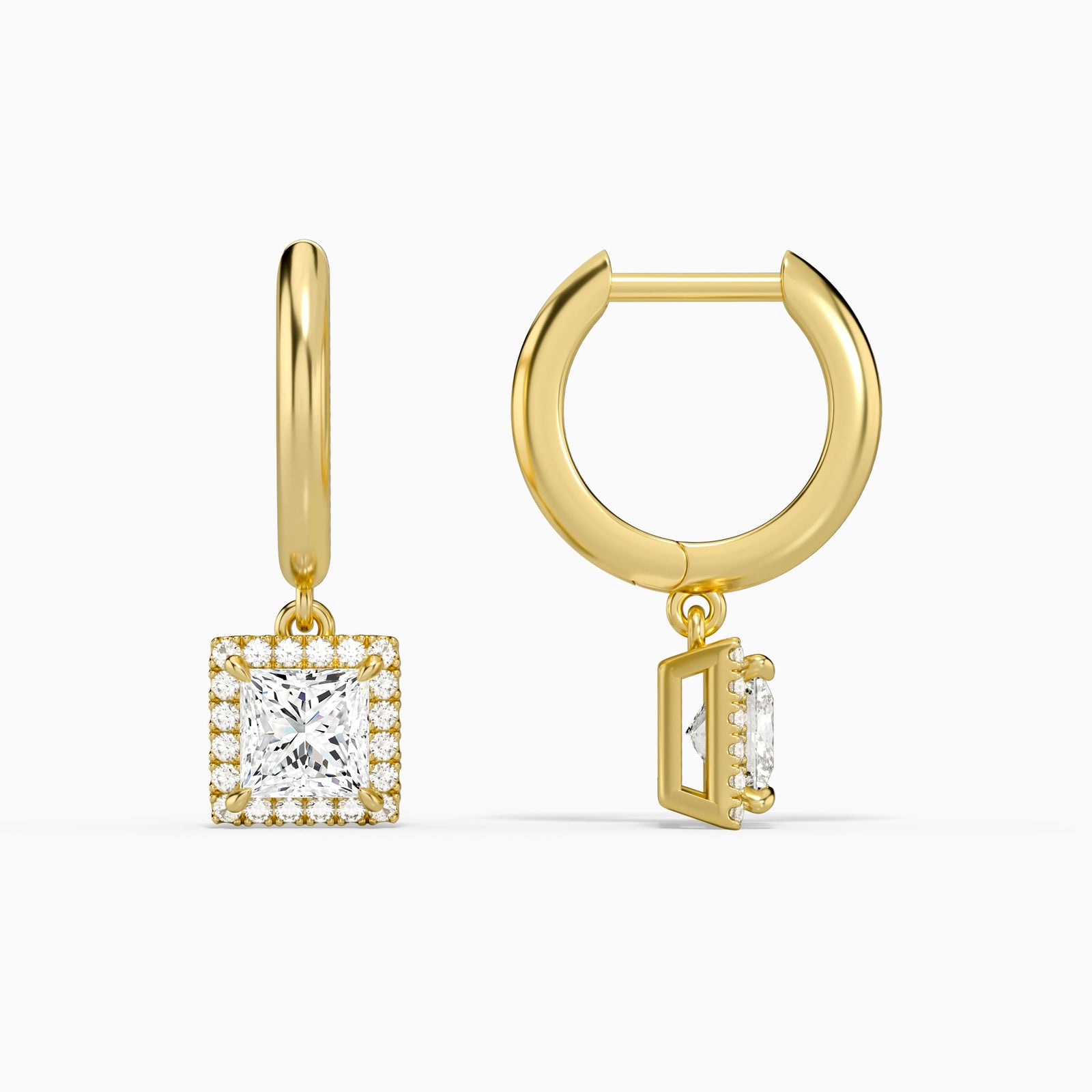 Princess Halo Drop Huggie Hoop Earrings