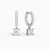 Asscher Accented Drop Huggie Hoop Earrings