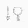 Heart Accented Drop Huggie Hoop Earrings