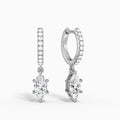 Marquise Accented Drop Huggie Hoop Earrings