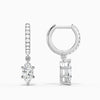 Marquise Accented Drop Huggie Hoop Earrings