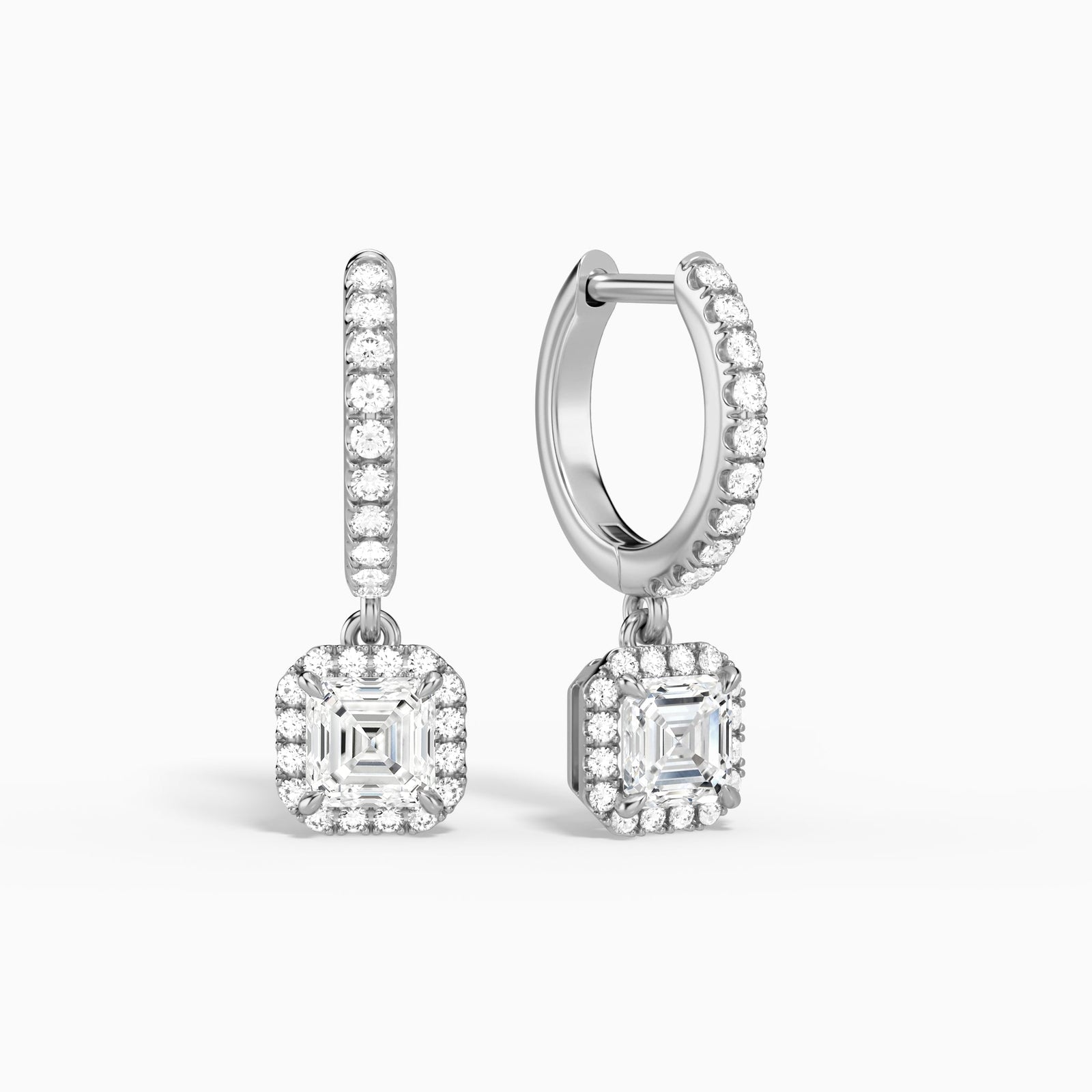 Asscher Luxe Drop Huggie Hoop Earrings