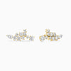 Diamond Cluster Climber Stud Earrings