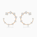 Graduated Round Open Hoop Diamond Earring