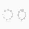 Graduated Round Open Hoop Diamond Earring