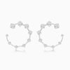 Graduated Round Open Hoop Diamond Earring