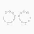 Graduated Round Open Hoop Diamond Earring