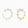 Graduated Round Open Hoop Diamond Earring