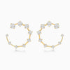 Graduated Round Open Hoop Diamond Earring