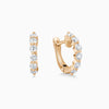 Shared Prong Huggie Hoop Diamond Earrings