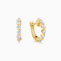 Shared Prong Huggie Hoop Diamond Earrings