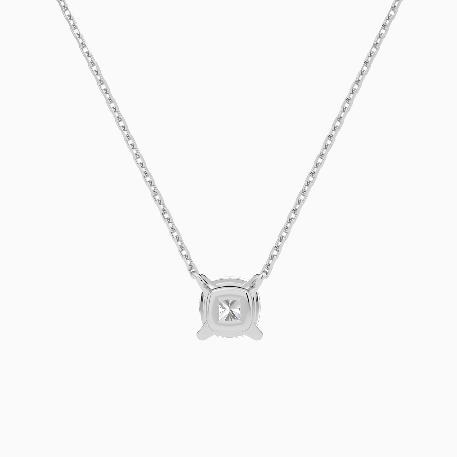 Cushion Solitaire Diamond Necklace