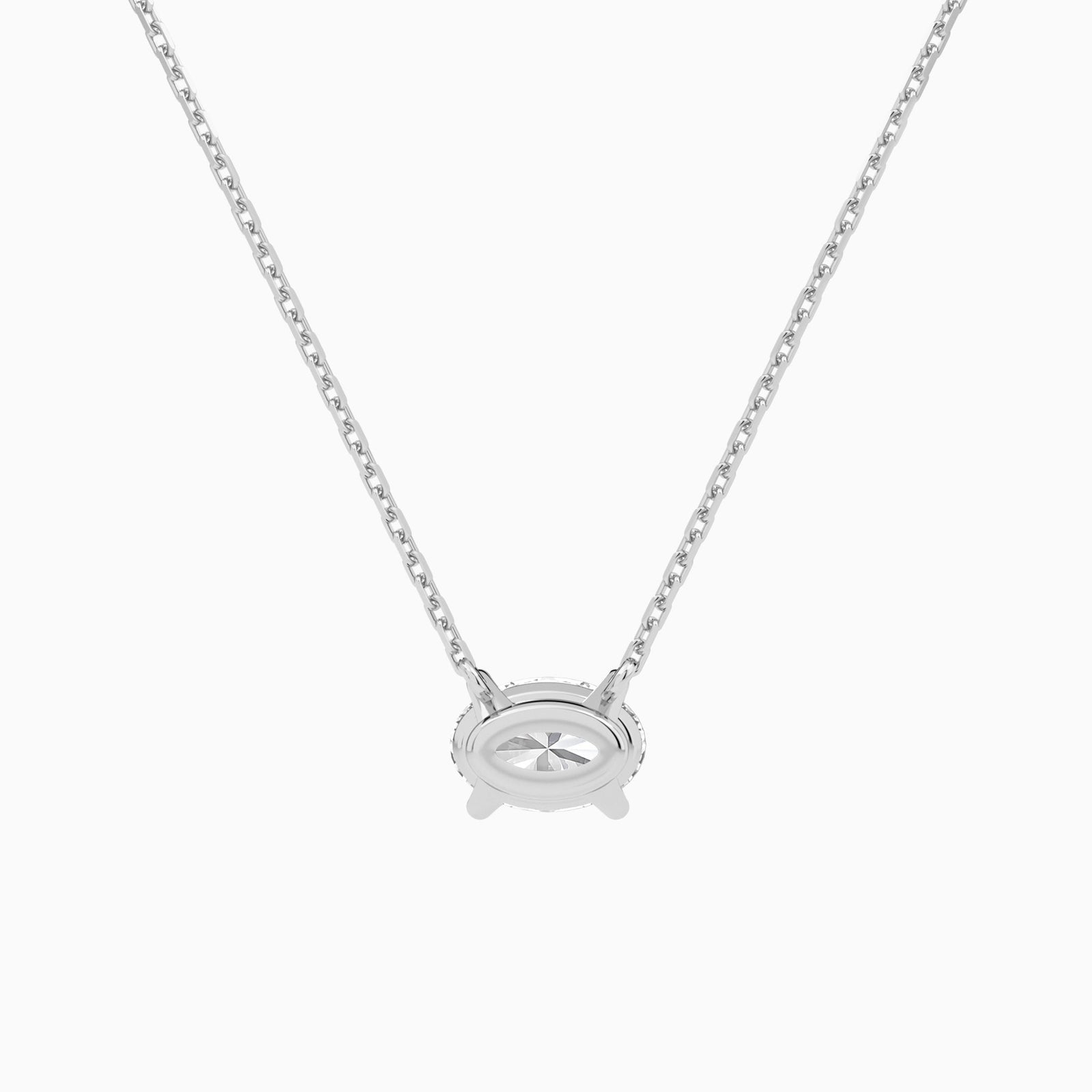 Oval Solitaire Diamond Necklace