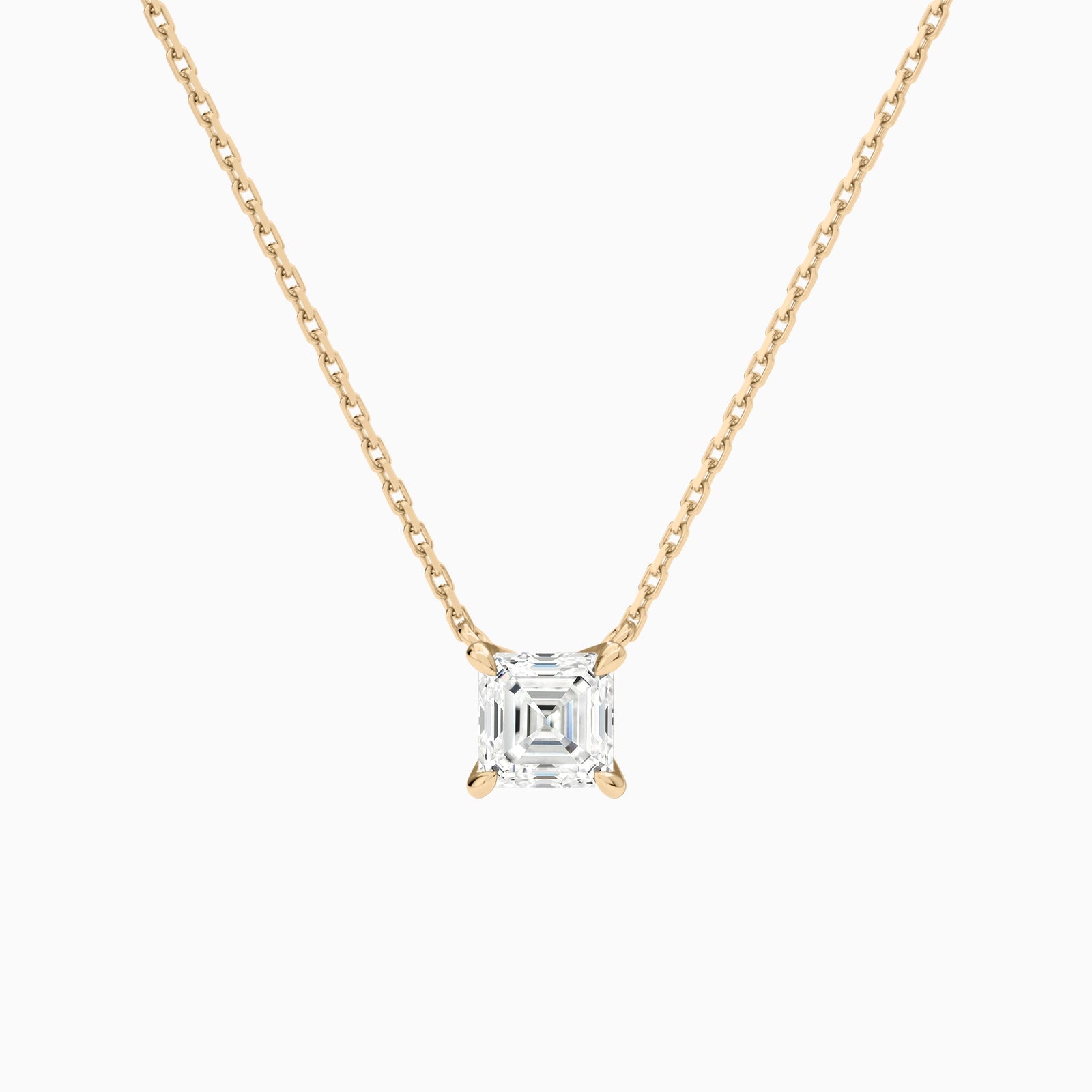 Asscher Solitaire Diamond Necklace