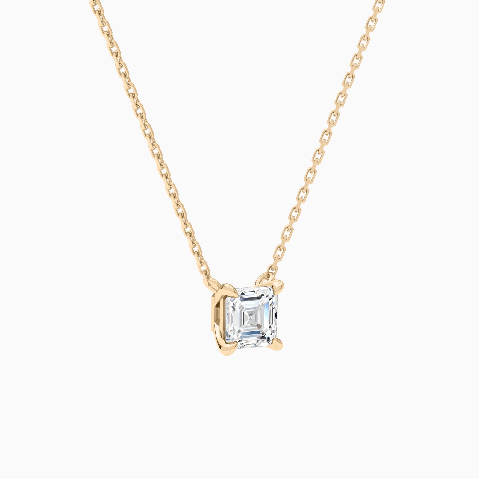 Asscher Solitaire Diamond Necklace