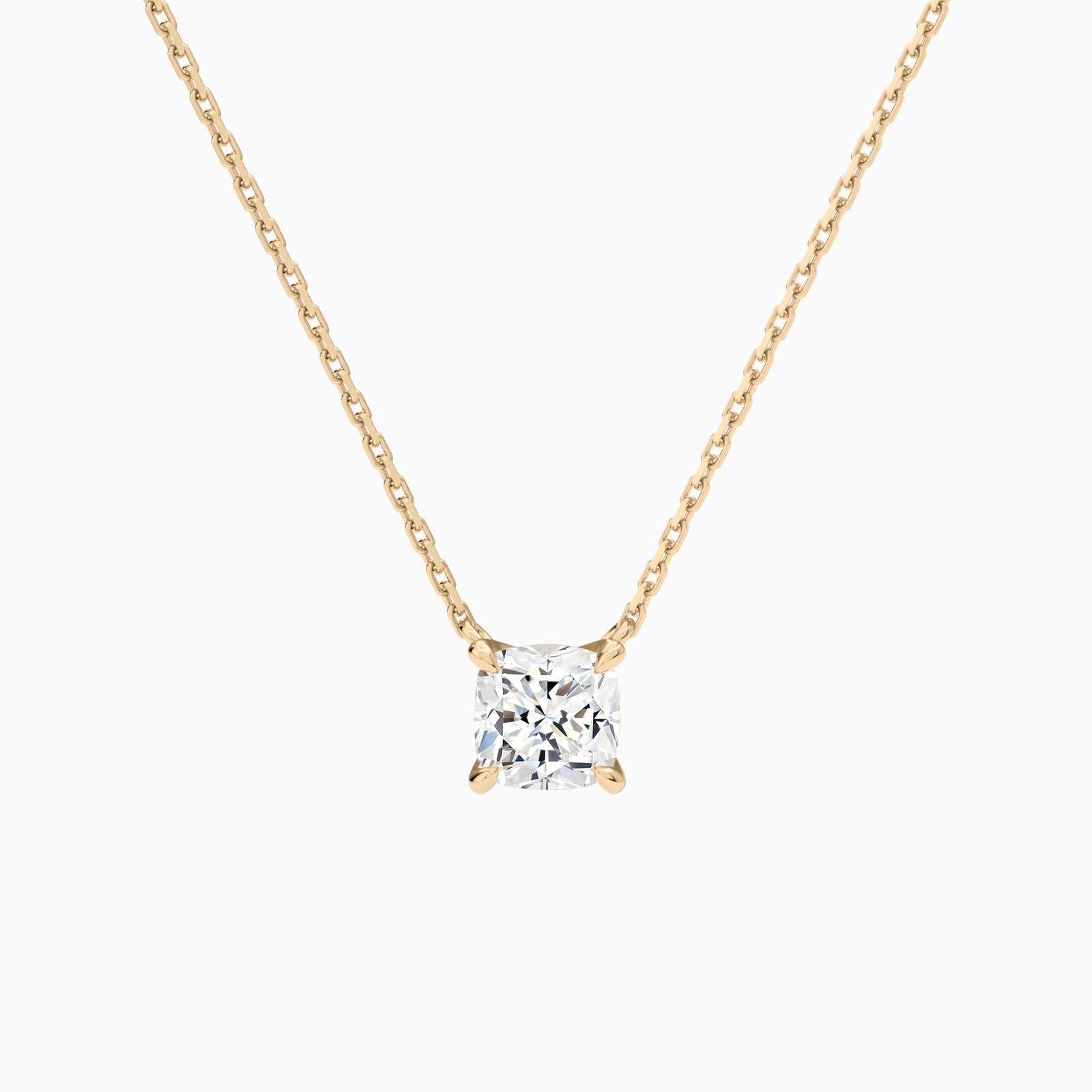 Cushion Solitaire Diamond Necklace