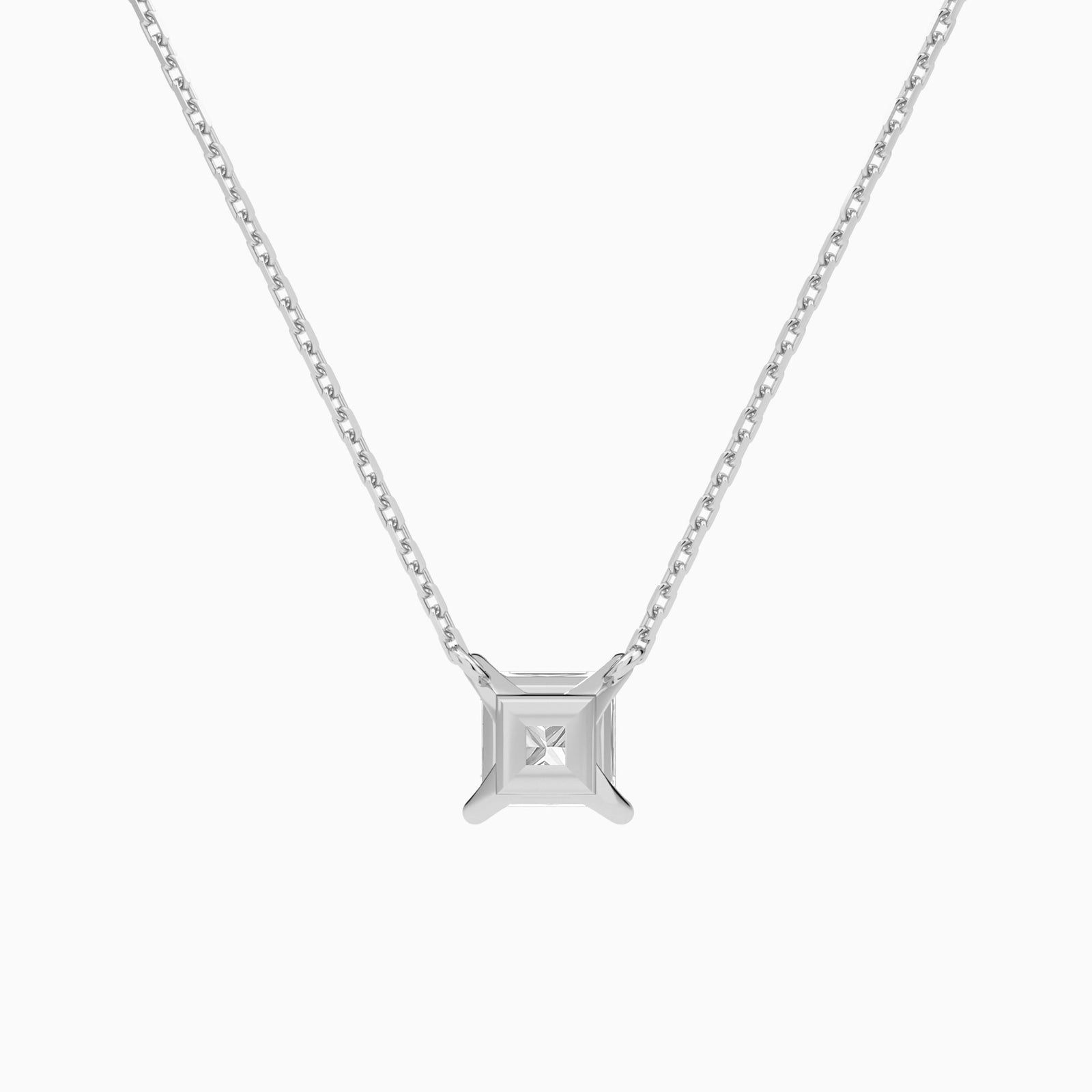 Princess Solitaire Diamond Necklace