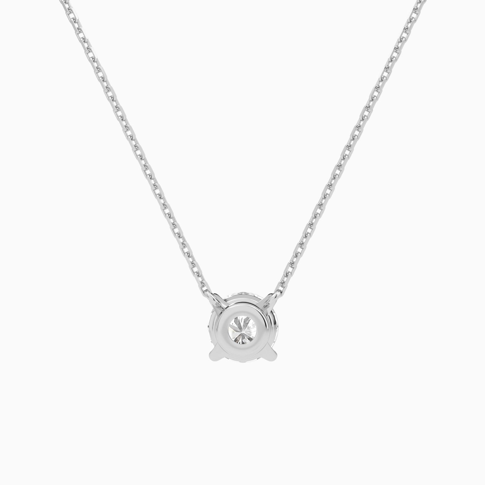 Round Solitaire Diamond Necklace