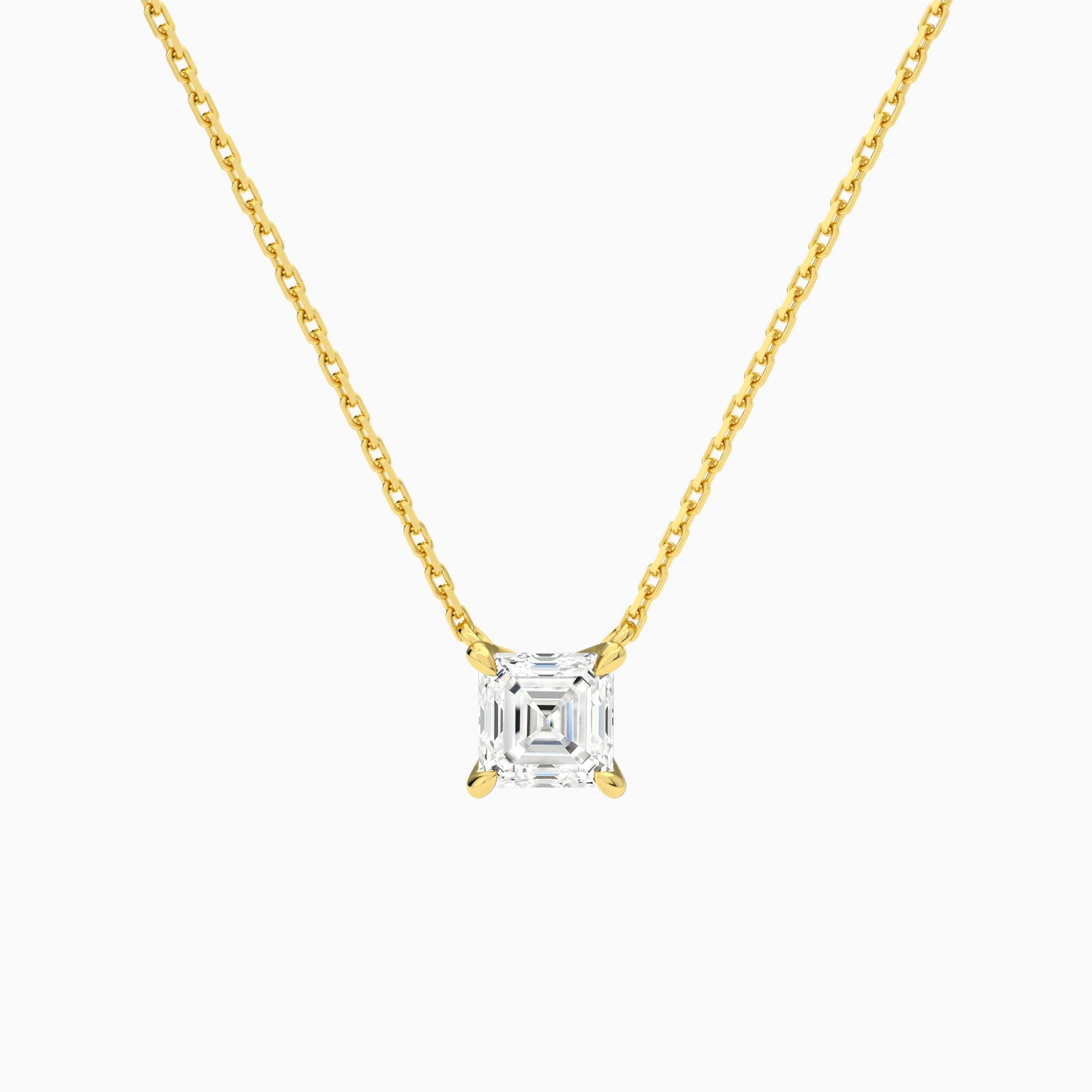 Asscher Solitaire Diamond Necklace