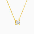 Asscher Solitaire Diamond Necklace