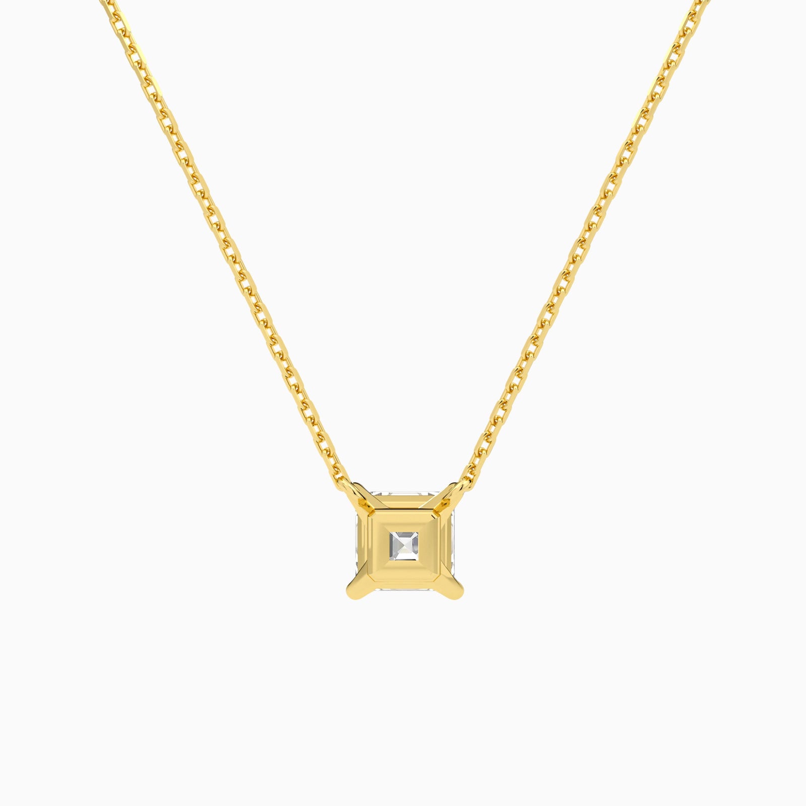 Asscher Solitaire Diamond Necklace