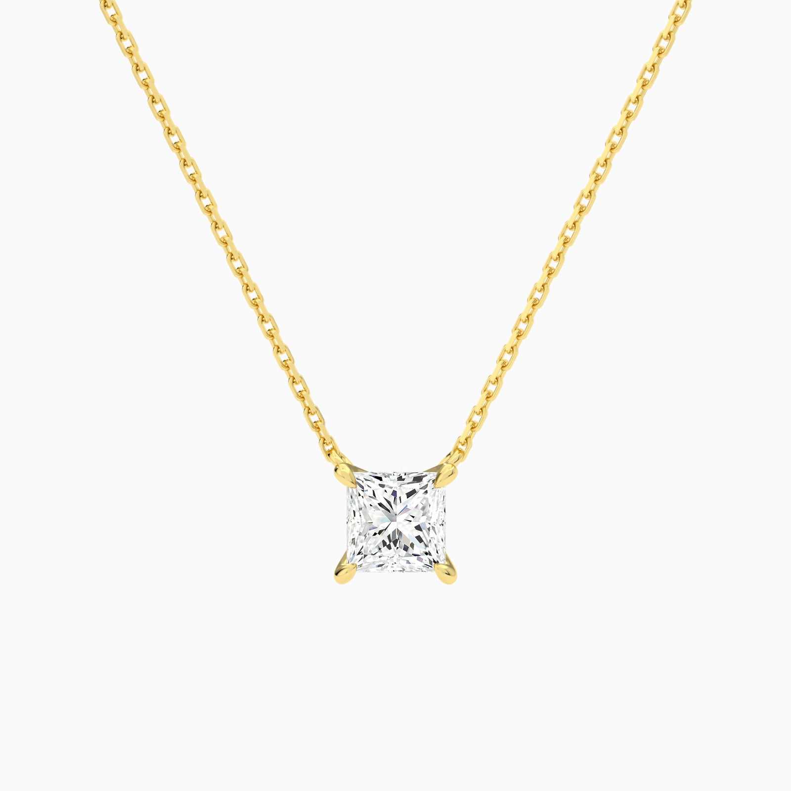 Princess Solitaire Diamond Necklace