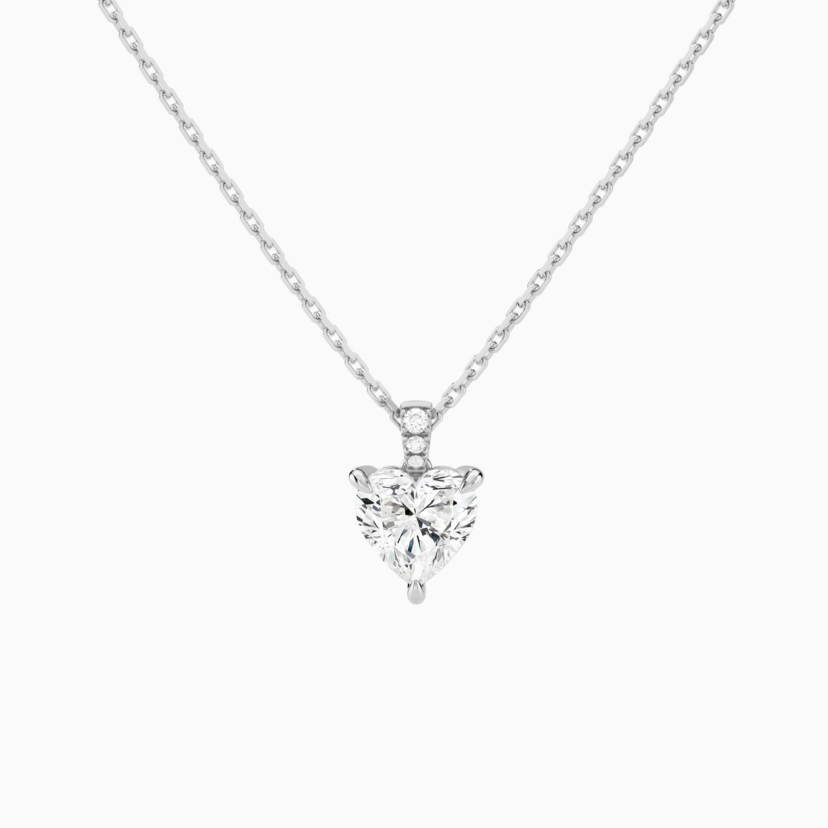 Heart Lab Grown Diamond Accented Bail Pendant Necklace - Lucenjuri