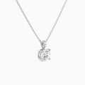 Round Lab Grown Diamond Accented Bail Pendant Necklace - Front Angle View